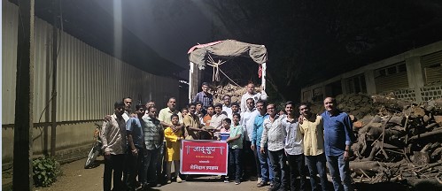 Jadu Group conducts cow dung donation campaign at Panchganga Crematorium
